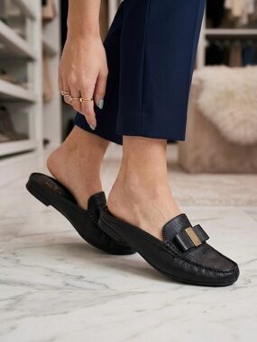 Kate Spade Marley Leather Mules loafer with Bow